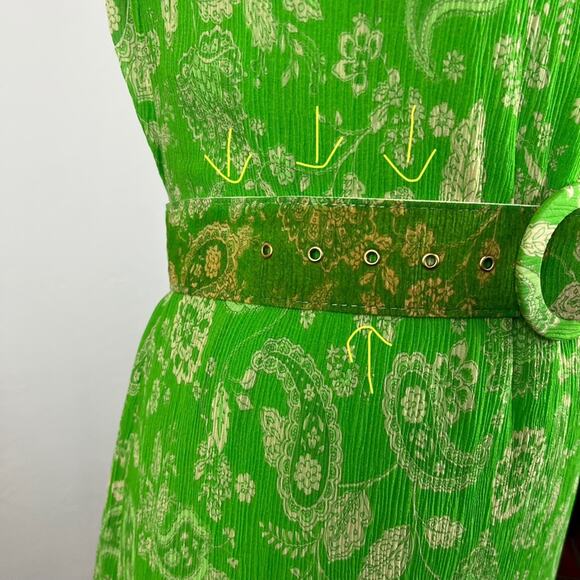 Nicholas Tonal Paisley Pleated Belted Dress - Picture 5 of 10